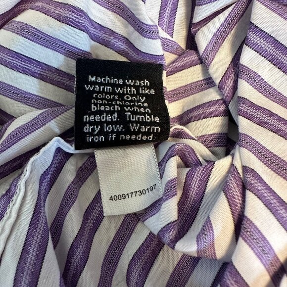 Apt. 9 Mens Purple & White Striped Button-Down Shirt Size L Cotton - Picture 8 of 11